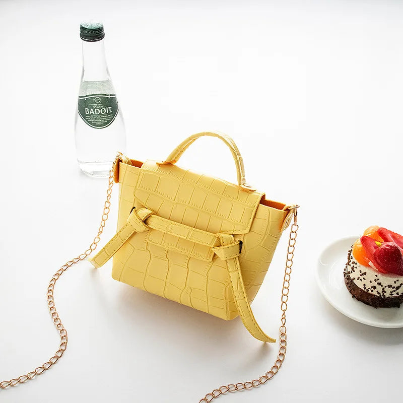 Solid Small Square Crossbody Bag Fresh and Sweet Women's Shoulder Bag