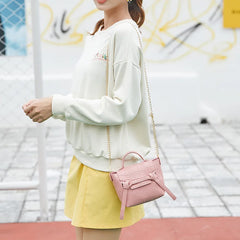 Solid Small Square Crossbody Bag Fresh and Sweet Women's Shoulder Bag