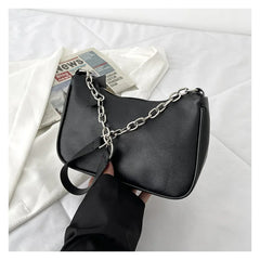 Chain Bag Shoulder Bags for Women Underarm PU Zipper Summer Casual Handbag