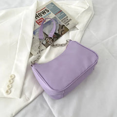 Chain Bag Shoulder Bags for Women Underarm PU Zipper Summer Casual Handbag