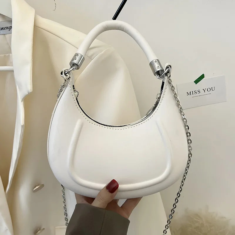 Solid Chain Bag Women's Armpit Bag