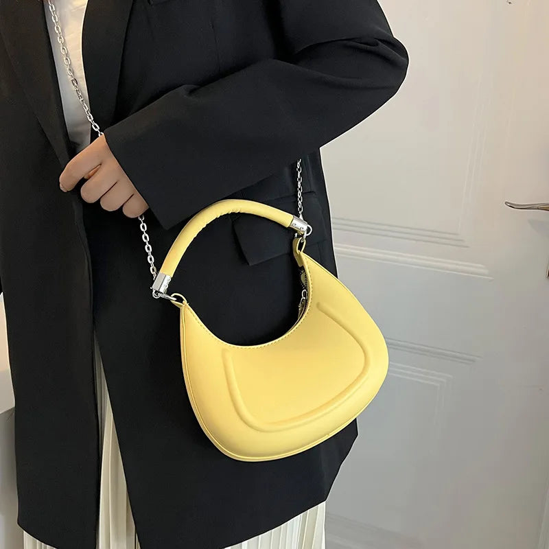 Solid Chain Bag Women's Armpit Bag