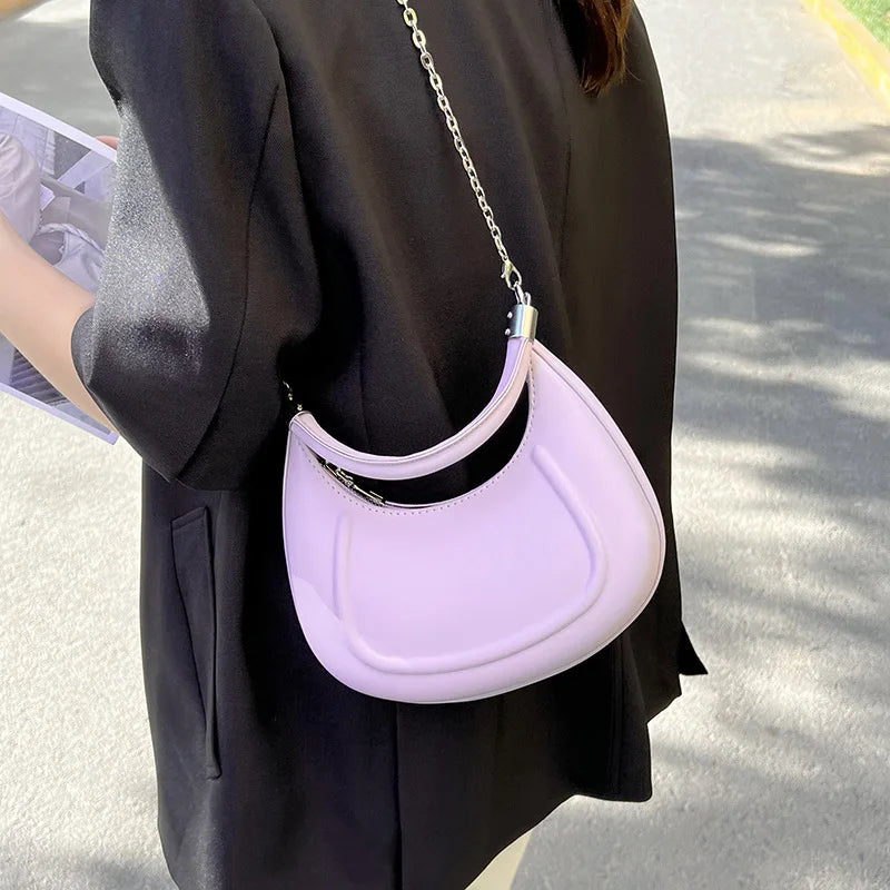 Solid Chain Bag Women's Armpit Bag
