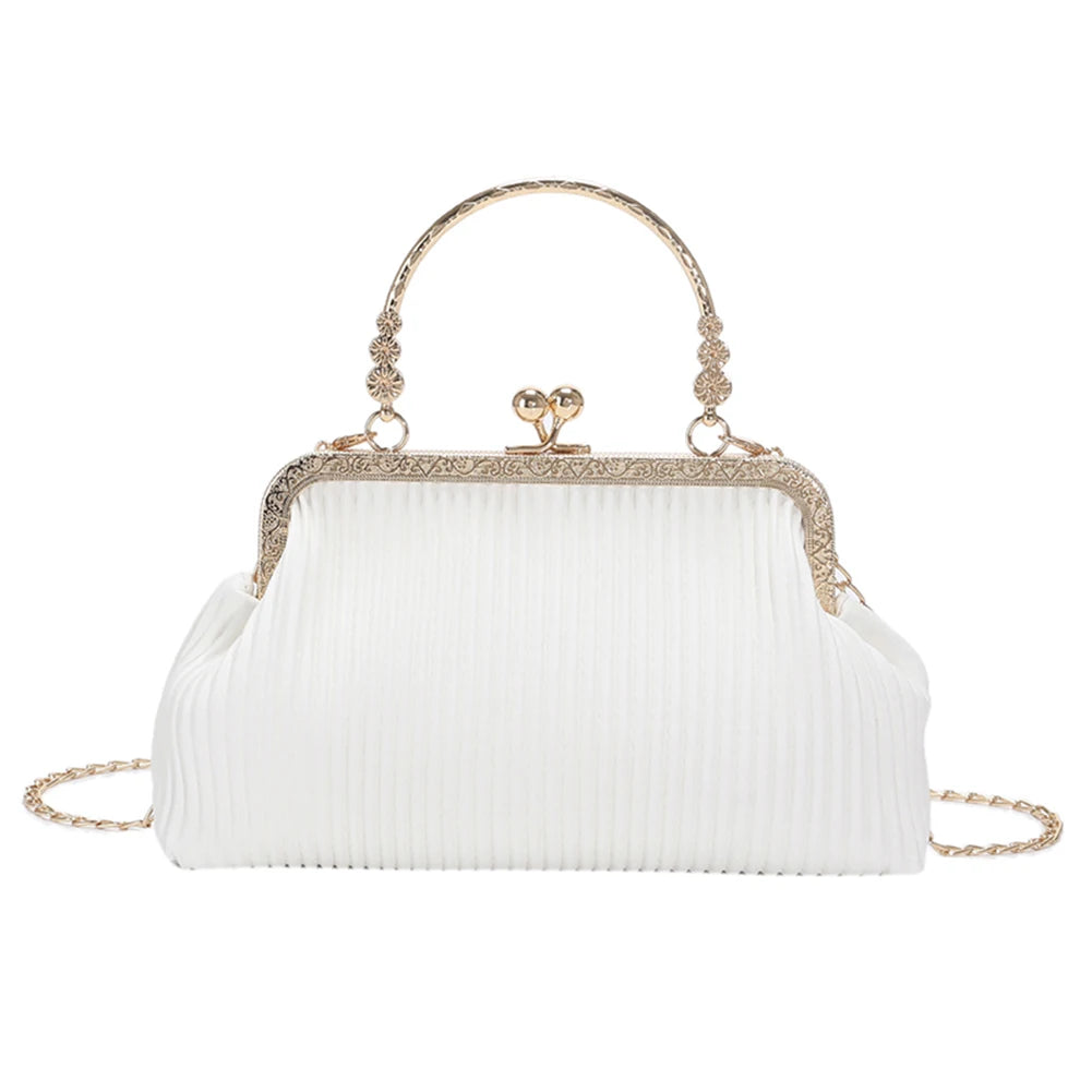 Chain Crossbody Bag Clutch Bag PU Leather Soft Metal Buckle