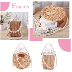 Woven Circle Chain Crossbody Bag Messenger Pack