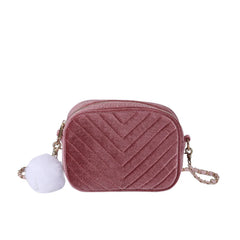 Plush Chain Crossbody Bag for Women Small Purse Handbag Shoulder