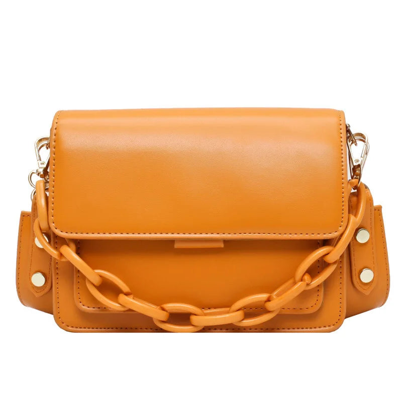 Chain Mini PU Leather Flap Bags for Women Summer Lady Shoulder Handbag