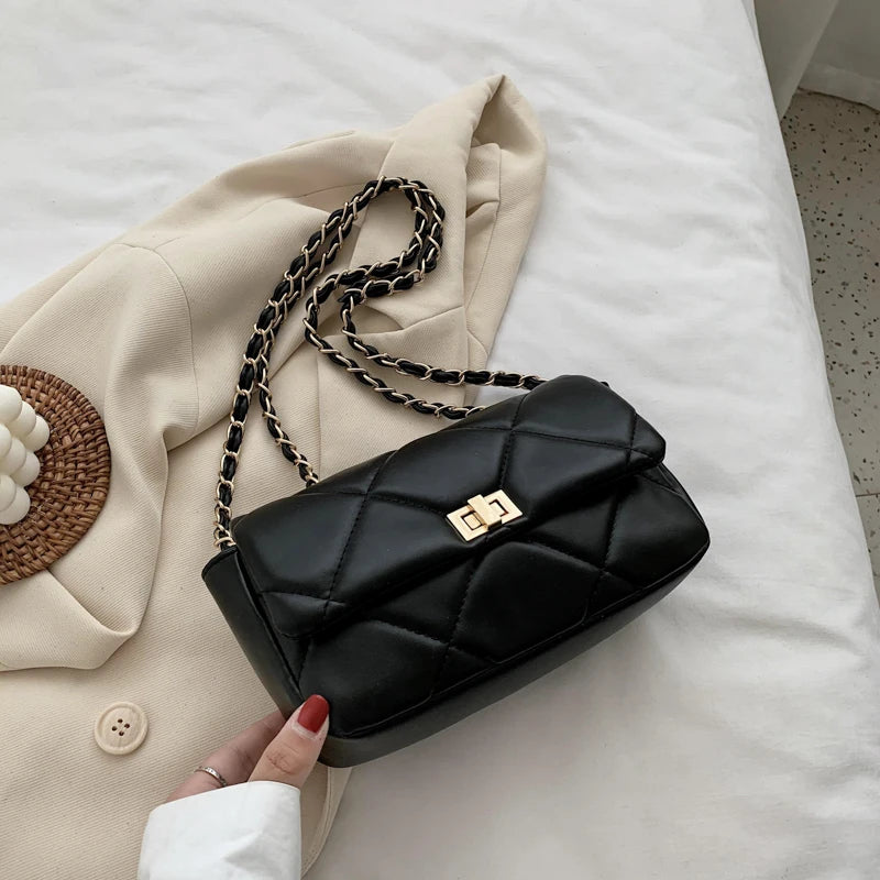 Solid Leather Crossbody Shoulder Bag for Women Handbags Female Travel Purse