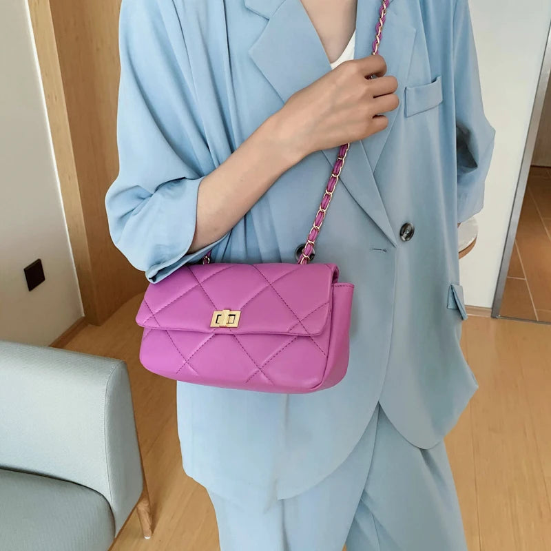 Solid Leather Crossbody Shoulder Bag for Women Handbags Female Travel Purse