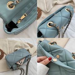 Solid Leather Crossbody Shoulder Bag for Women Handbags Female Travel Purse