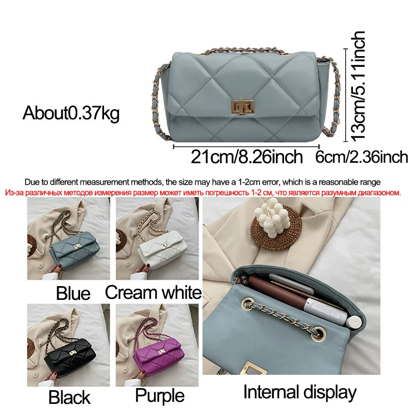 Solid Leather Crossbody Shoulder Bag for Women Handbags Female Travel Purse
