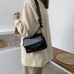 Winter Lady Shoulder Handbag Cross Body Bag Mini PU Leather Solid Bag