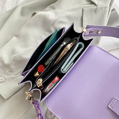 Winter Lady Shoulder Handbag Cross Body Bag Mini PU Leather Solid Bag