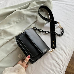 Winter Lady Shoulder Handbag Cross Body Bag Mini PU Leather Solid Bag