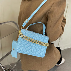 Retro Diamond Small Square Chain Handbag for Women