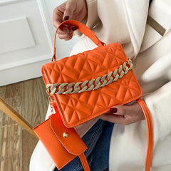Retro Diamond Small Square Chain Handbag for Women