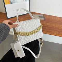 Retro Diamond Small Square Chain Handbag for Women