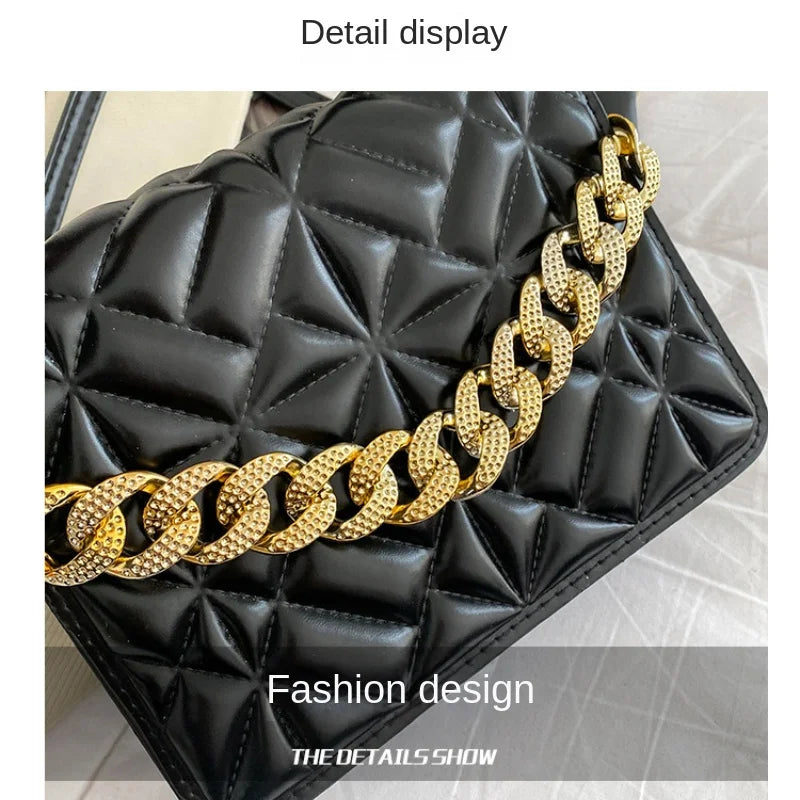 Chain Handbag Women's Winter Messenger Bag Retro Small Square Bag