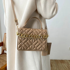 Retro Diamond Small Square Chain Handbag for Women