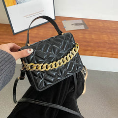 Retro Diamond Small Square Chain Handbag for Women