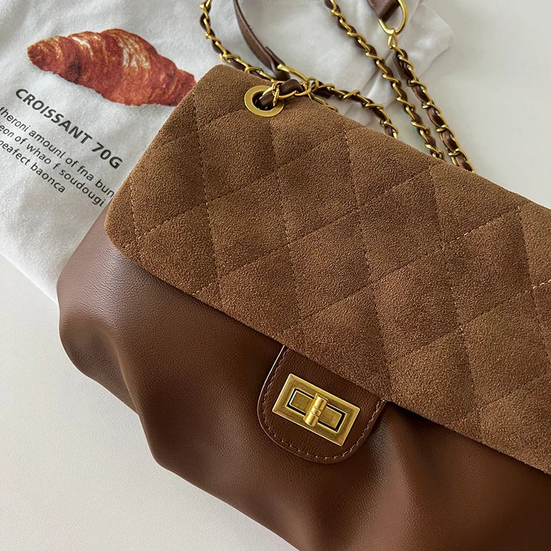 Retro Tote Bag Leather Ladies Vintage Chain Hobo Bag for Women Handbags