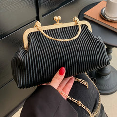 Chain Messenger Bag Top-handle Casual Soft Metal Buckle