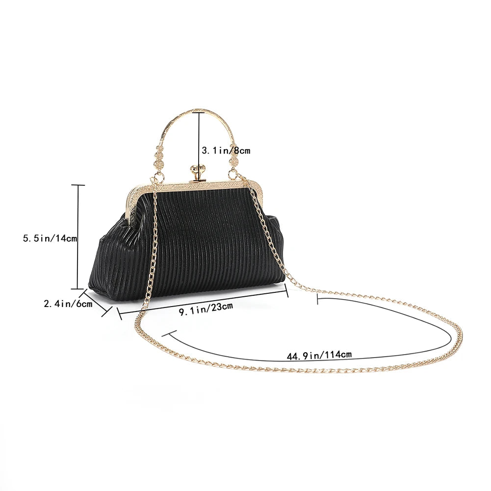 Chain Messenger Bag Top-handle Casual Soft Metal Buckle