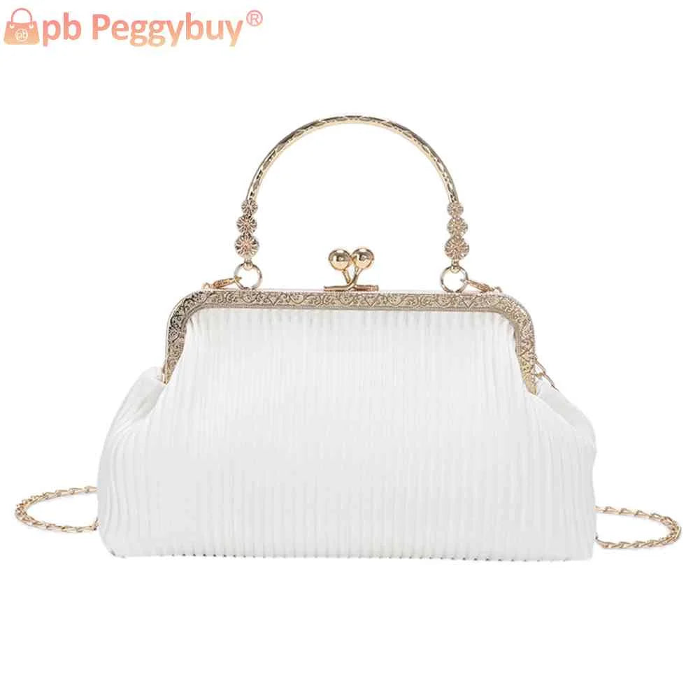 Chain Ladies Messenger Bag Top-handle Bag Casual Portable Soft Metal Buckle