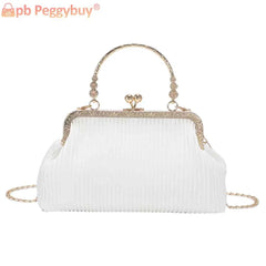 Chain Ladies Messenger Bag Top-handle Bag Casual Portable Soft Metal Buckle