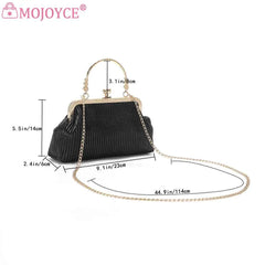 Chain Ladies Messenger Bag PU Leather Casual Portable Soft Metal Buckle