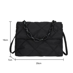 Chain Nylon Shoulder Bags Quilted Women Casual Winter Large Capacity