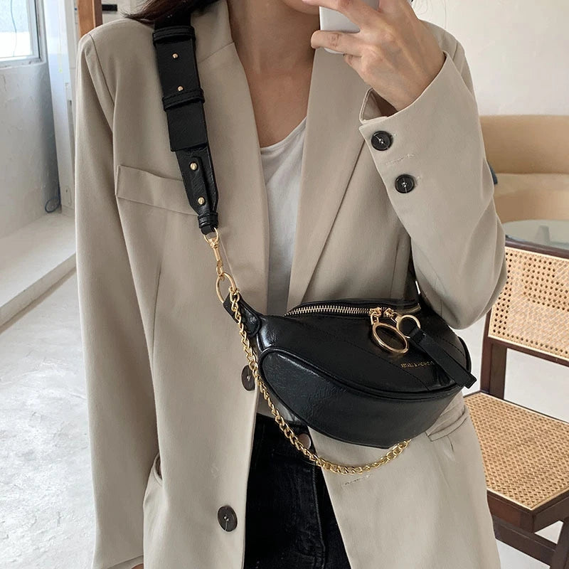 Leather Crossbody Bag Small Shoulder Messenger Waist Handbag