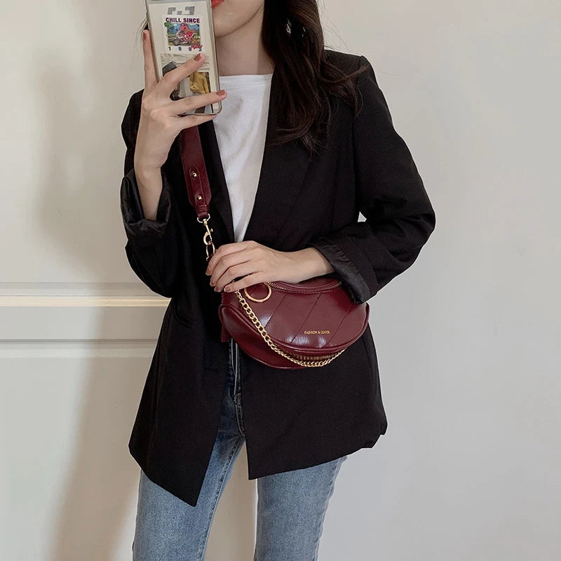 Leather Crossbody Bag Small Shoulder Messenger Waist Handbag