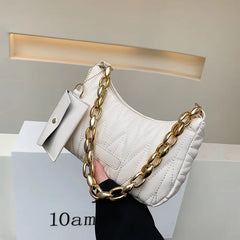 Chain Shoulder Bags Women Underarm Bag Handbags PU Leather Dumpling Bag