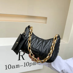 Chain Shoulder Bags Women Underarm Bag Handbags PU Leather Dumpling Bag