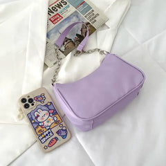 Chain Shoulder Bags Women Underarm PU Leather Small Square Bag