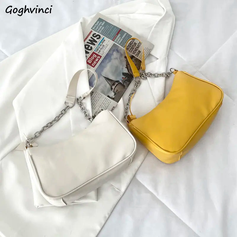 Chain Shoulder Bags Women Underarm PU Leather Small Square Bag