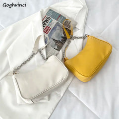Chain Shoulder Bags Women Underarm PU Leather Small Square Bag