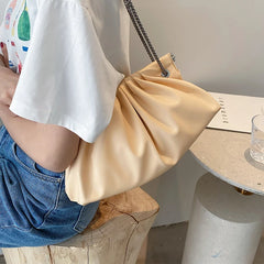 Small PU Leather Crossbody Bag for Women Chain Tote Shoulder Handbag