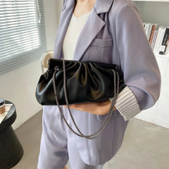 Small PU Leather Crossbody Bag for Women Chain Tote Shoulder Handbag