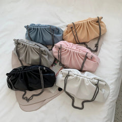 Small PU Leather Crossbody Bag for Women Chain Tote Shoulder Handbag