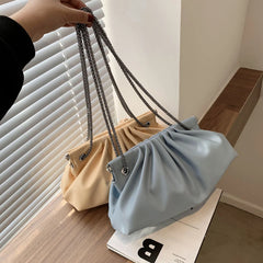 Small PU Leather Crossbody Bag for Women Chain Tote Shoulder Handbag