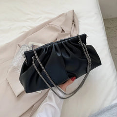 Small PU Leather Crossbody Bag for Women Chain Tote Shoulder Handbag