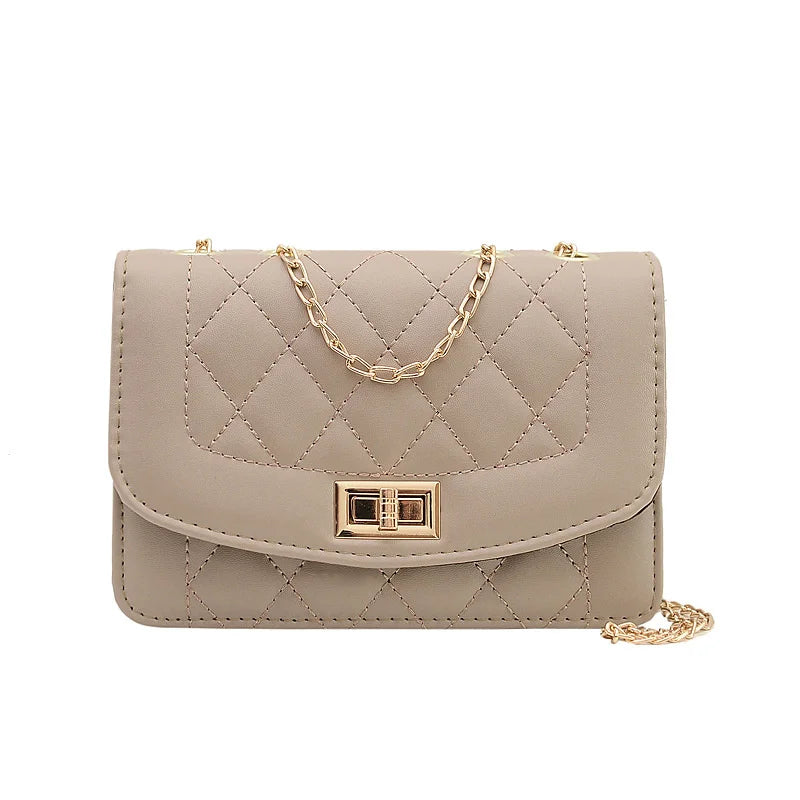 Chain Small Square Bag Casual Diagonal Bag Women's Bag Girl's Pu Bag