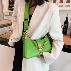 Chain PU Leather Shoulder Bags for Women - Small Crossbody Handbags