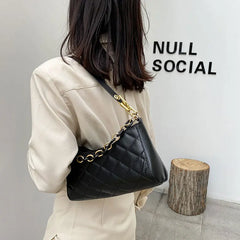 Chain Strap Leather Crossbody Bag for Women