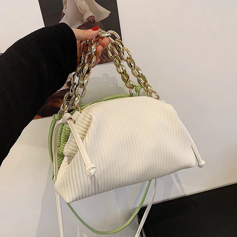 Chain Underarm Bag Soft PU Leather Women's Handbag