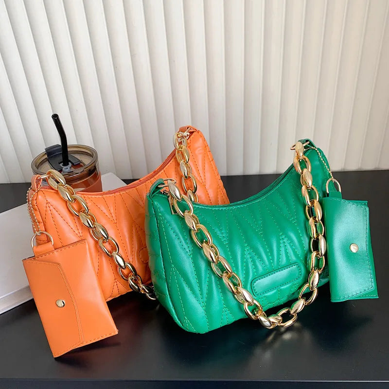 Vintage Embroidery Shoulder Bag Square PU Leather Hobos Bag