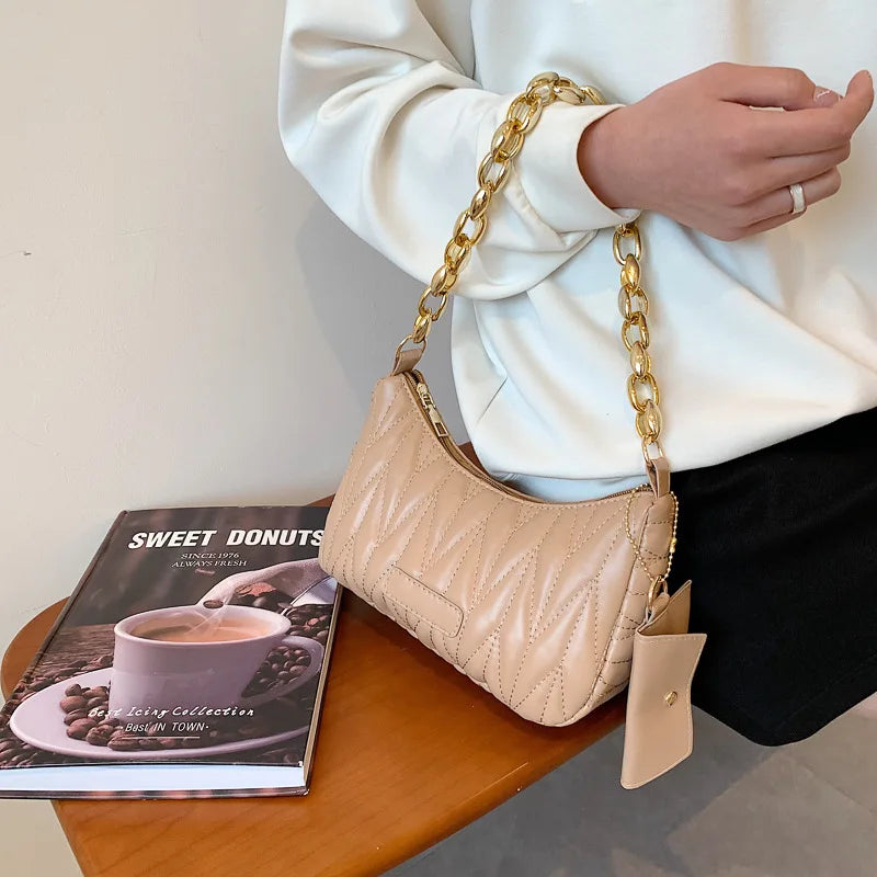 Vintage Embroidery Shoulder Bag Square PU Leather Hobos Bag