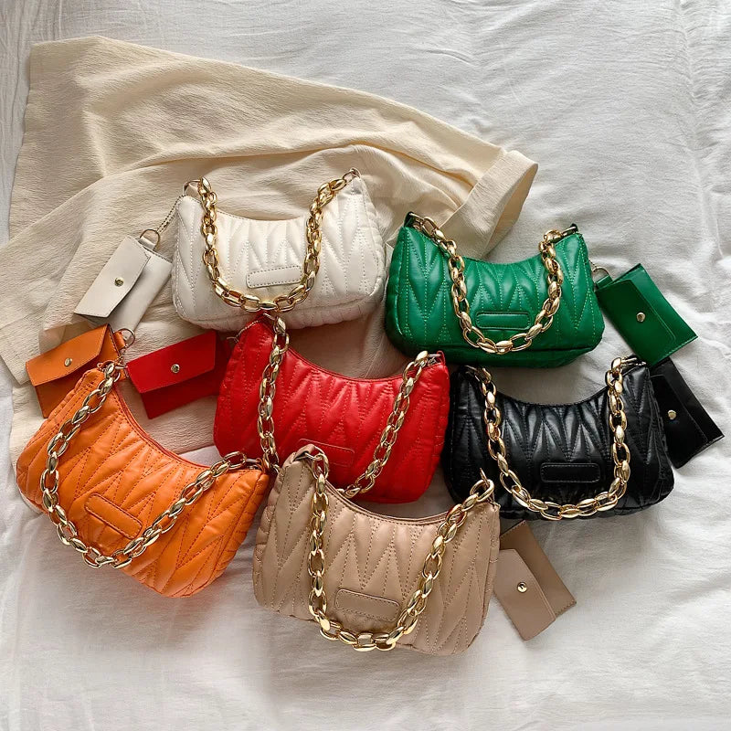 Vintage Embroidery Shoulder Bag Square PU Leather Hobos Bag